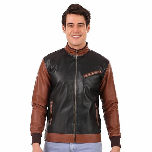 Leather Retail Black Biker Jacket for Men's (LRM39BL)