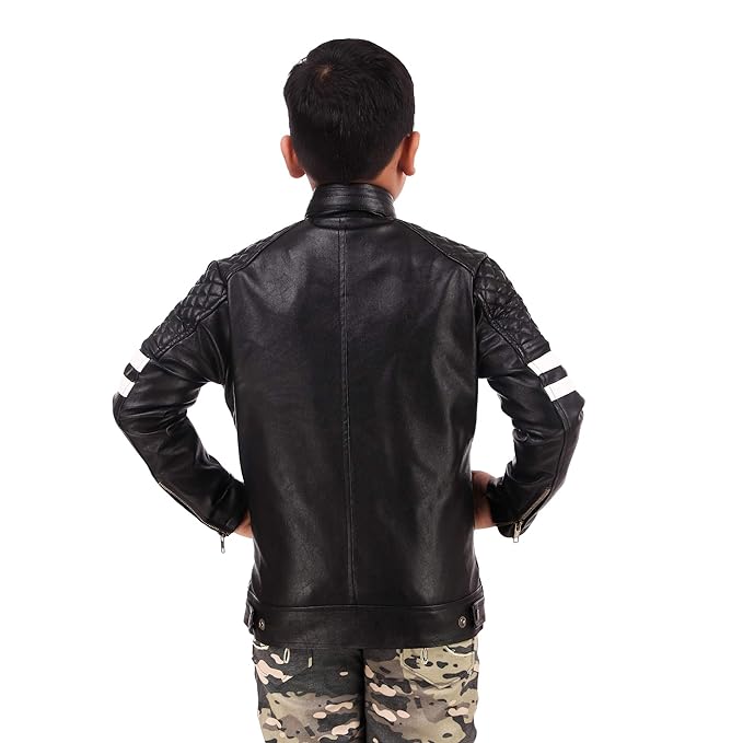 Leather Retail® Boy's Faux Leather Jacket (LRKDBPBL)