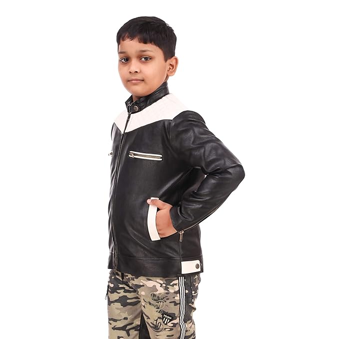 Leather Retail® Boy's Faux Leather Jacket (LRKDWPBL)