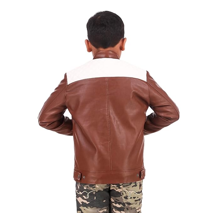 Leather Retail® Boy's Faux Leather Jacket (LRKDWPBR)